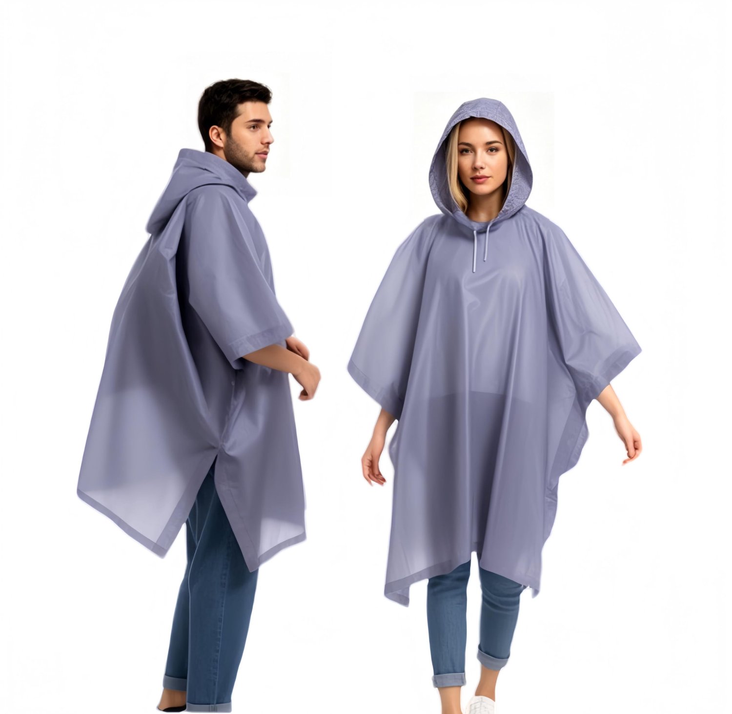 Famanu - Regenponcho - Blijf droog tijdens regenachtige dagen - Lichtgewicht en herbruikbaar - Blauw 1 stuk