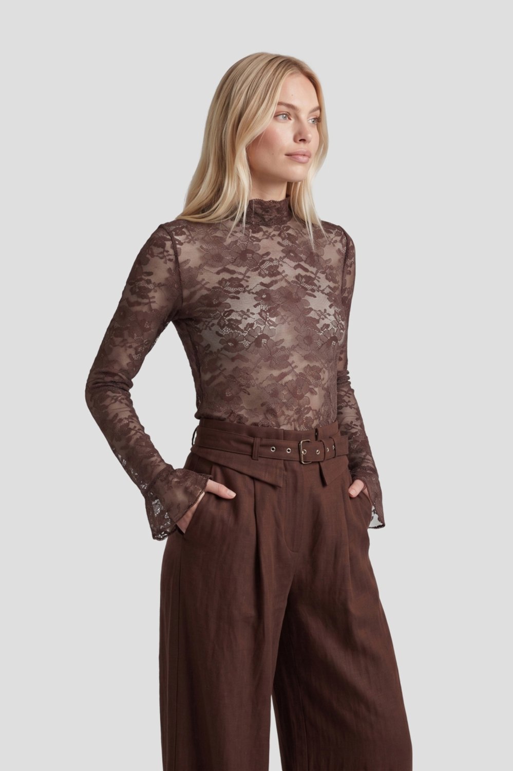 Fluresk Top Haily Top 26wzf19 514 Dark Chocolate Dames Maat - 34