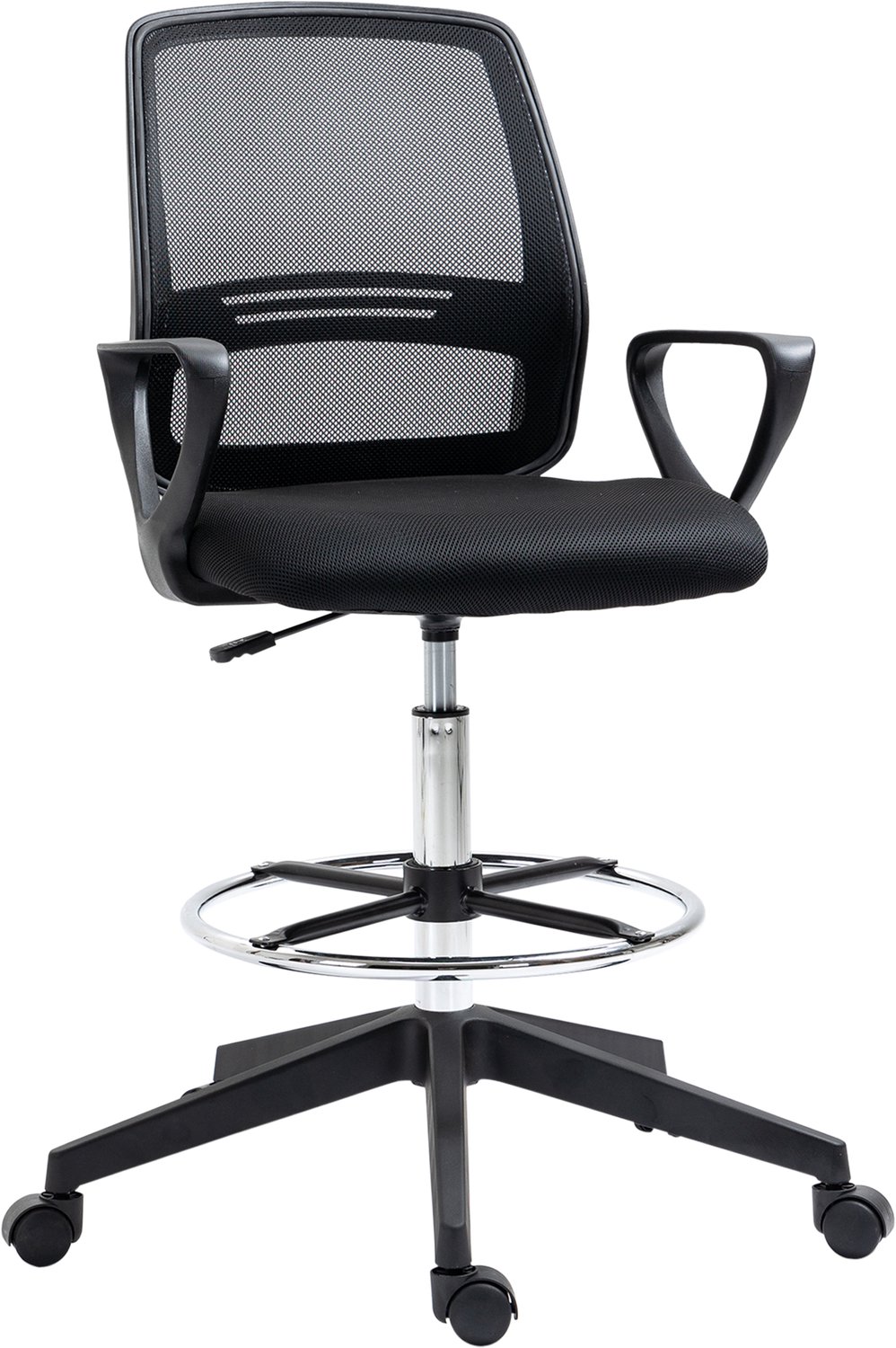 Vinona Ergonomische bureaustoel - Met voetensteun en armleuningen - In hoogte verstelbaar - 68 x 66 x 100-120 cm - Zwart