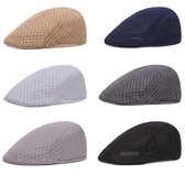 Casquette blanche beige noire homme lot de 6 casquettes plates motif maille respirant bonnets décontractés avec visière style rétro