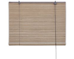 Bamboe rolgordijn Zoë – Bruin – 100x160 cm – Bamelle - Natuurlijk & stijlvol raamdecoratie – Lichtdoorlatende zonwering – Eenvoudige & snell