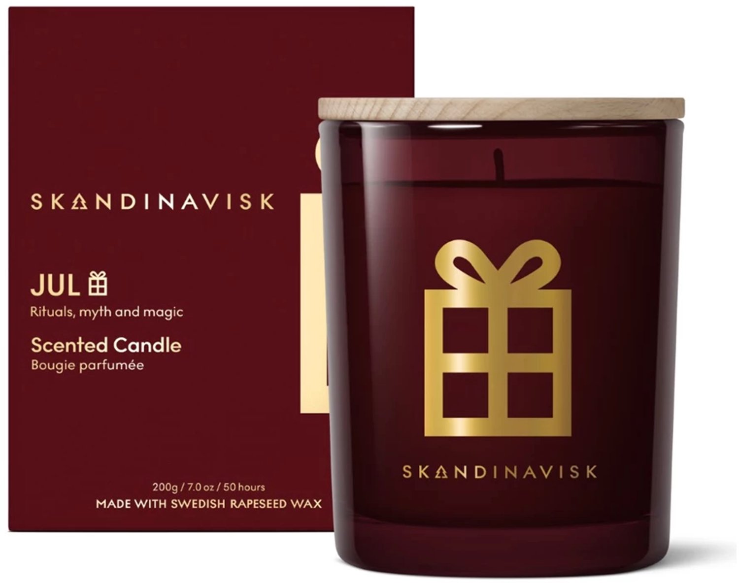 Skandinavisk Jul geurkaars 200gr - 50u Gold special edition