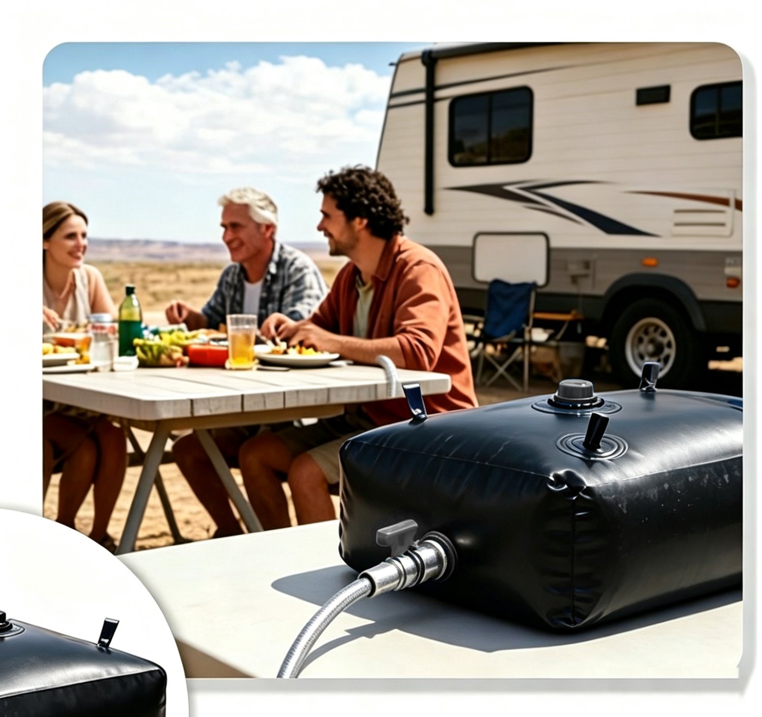 400 liter opvouwbare waterzak draagbare watervoorraadcontainer brandbestendig droogbestendig zwart geschikt voor caravan vrachtwagen noodwatervoorraad onderweg 100*80*50cm