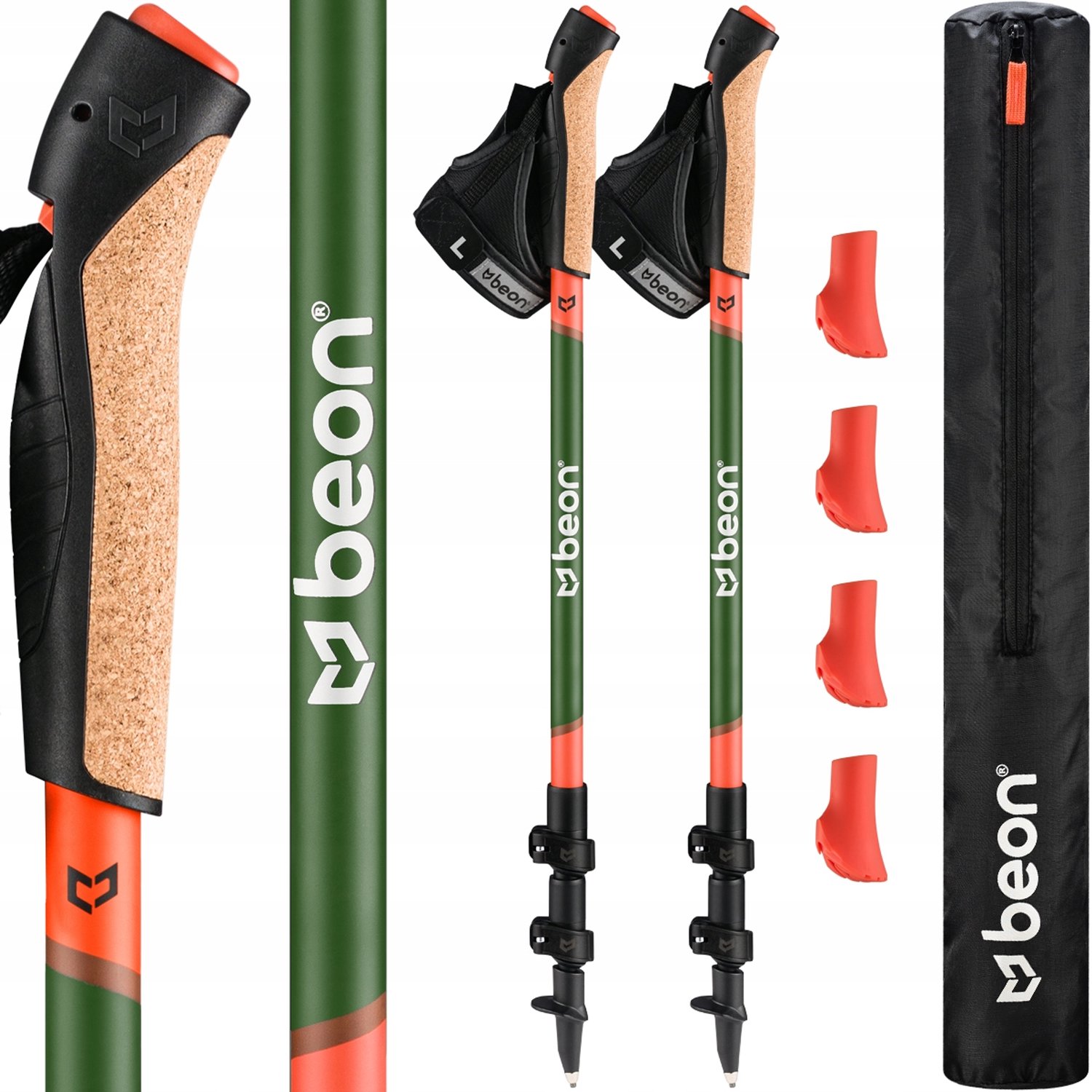 Beon Nordic Walking Stokken - Opvouwbaar, Verstelbaar, Telescopisch