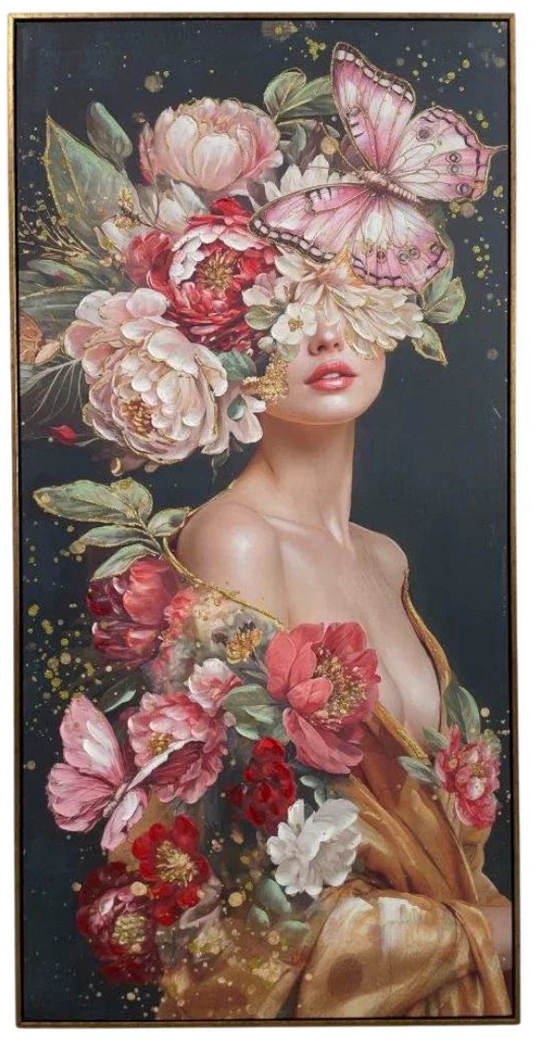 Mansion atmosphere Schilderij Bloemenportret Elise 70x140 cm