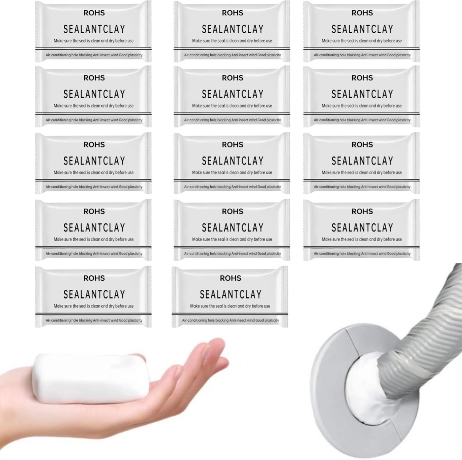 Waterdichte afdichtingskit – waterdichte reparatieklei – voor de snelle reparatie van afvoerbuizen en gaten in muren - 30 g/stuk × 14