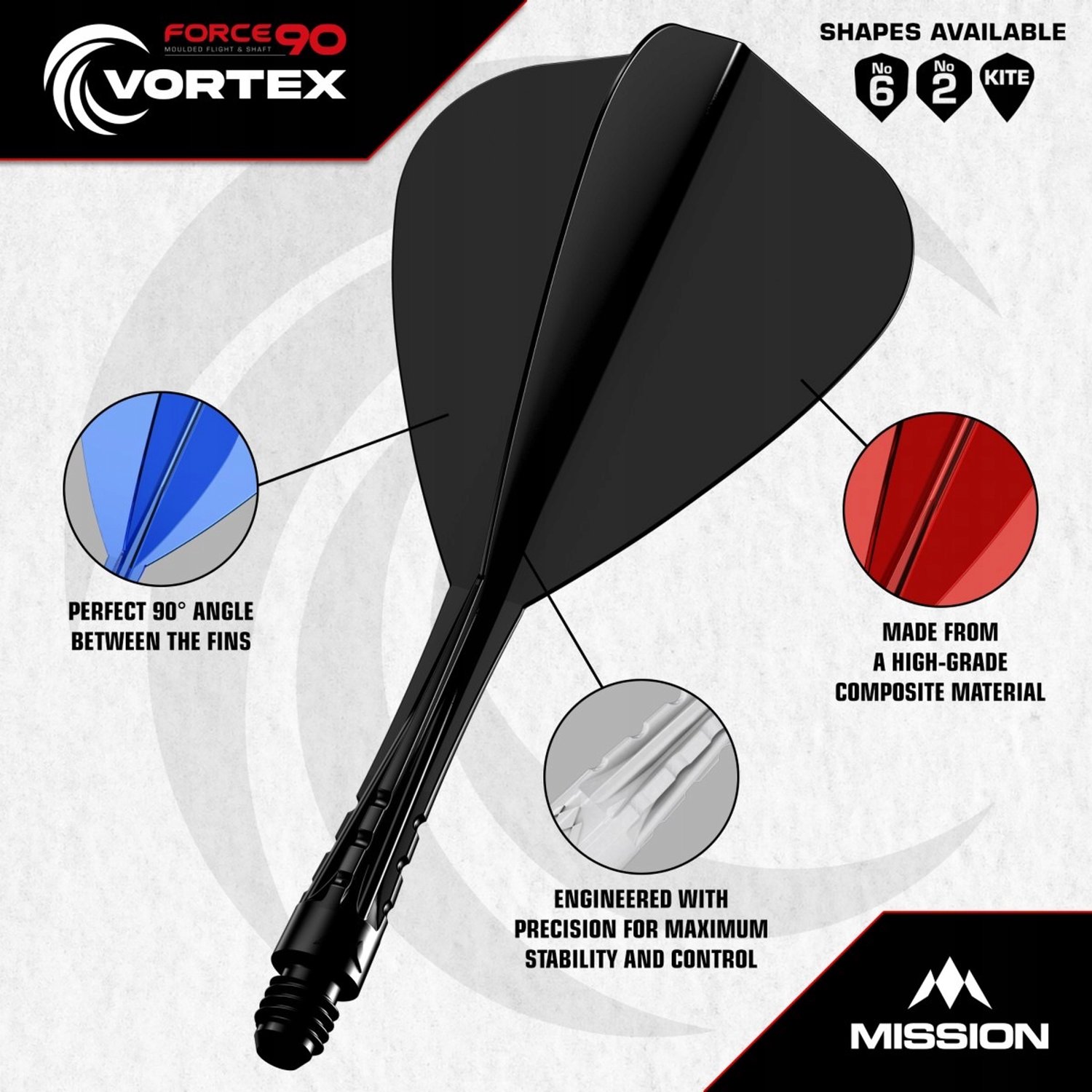 Merkloze Dart Pijltjes Vleugels & Shafts - Kite Short