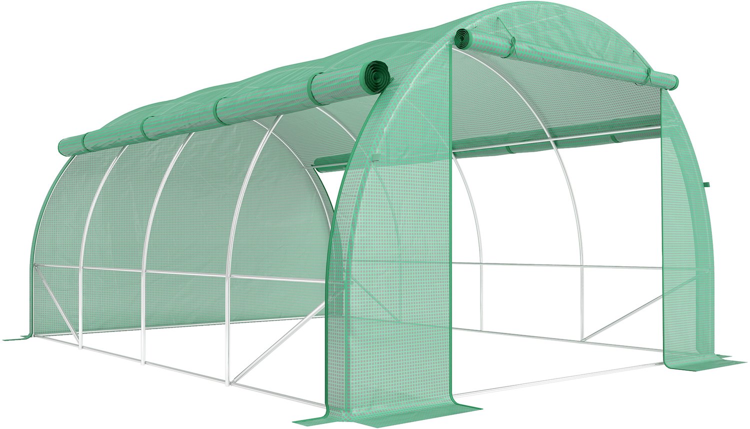 Sunona Foliekas - Met 8 ramen en roldeur - 397 x 300 x 200 cm - Groen