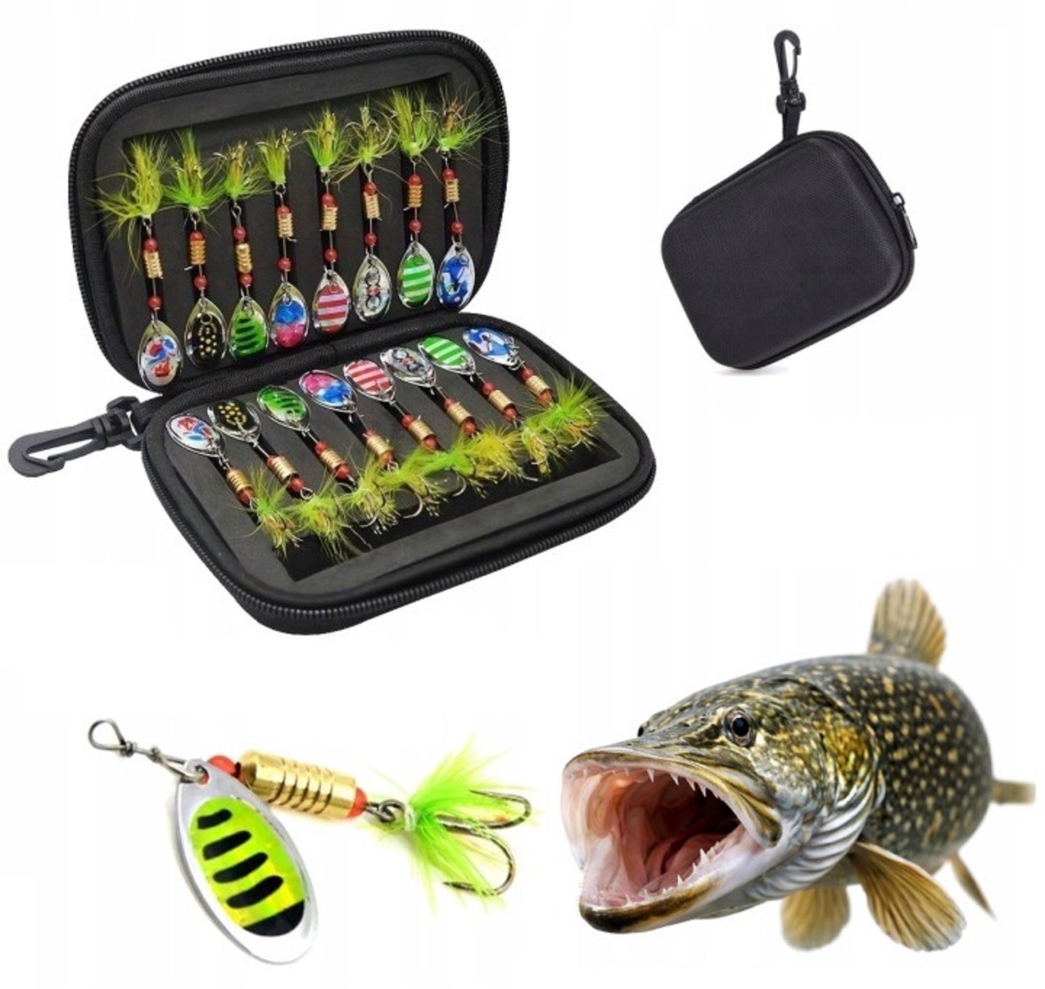 Set van 16 Zilvervisjes & Spinnerbaits voor Roofvis - Visgerei