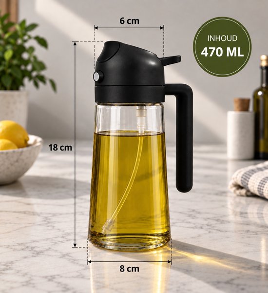 Navazz Olijfolie sprayer - 2-in-1 spray- en schenkfunctie - Glas - Olie sprayer - Olie spray voor koken, grillen en bakken - Oliefles - Incl. E-kookboek — cadeau in Boeken - foto 8