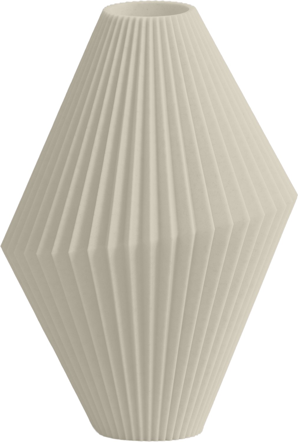 Layvo Milo Vaas - Crème - 25 cm - droogbloemen vaas - geometrische vaas - gerecycled plastic