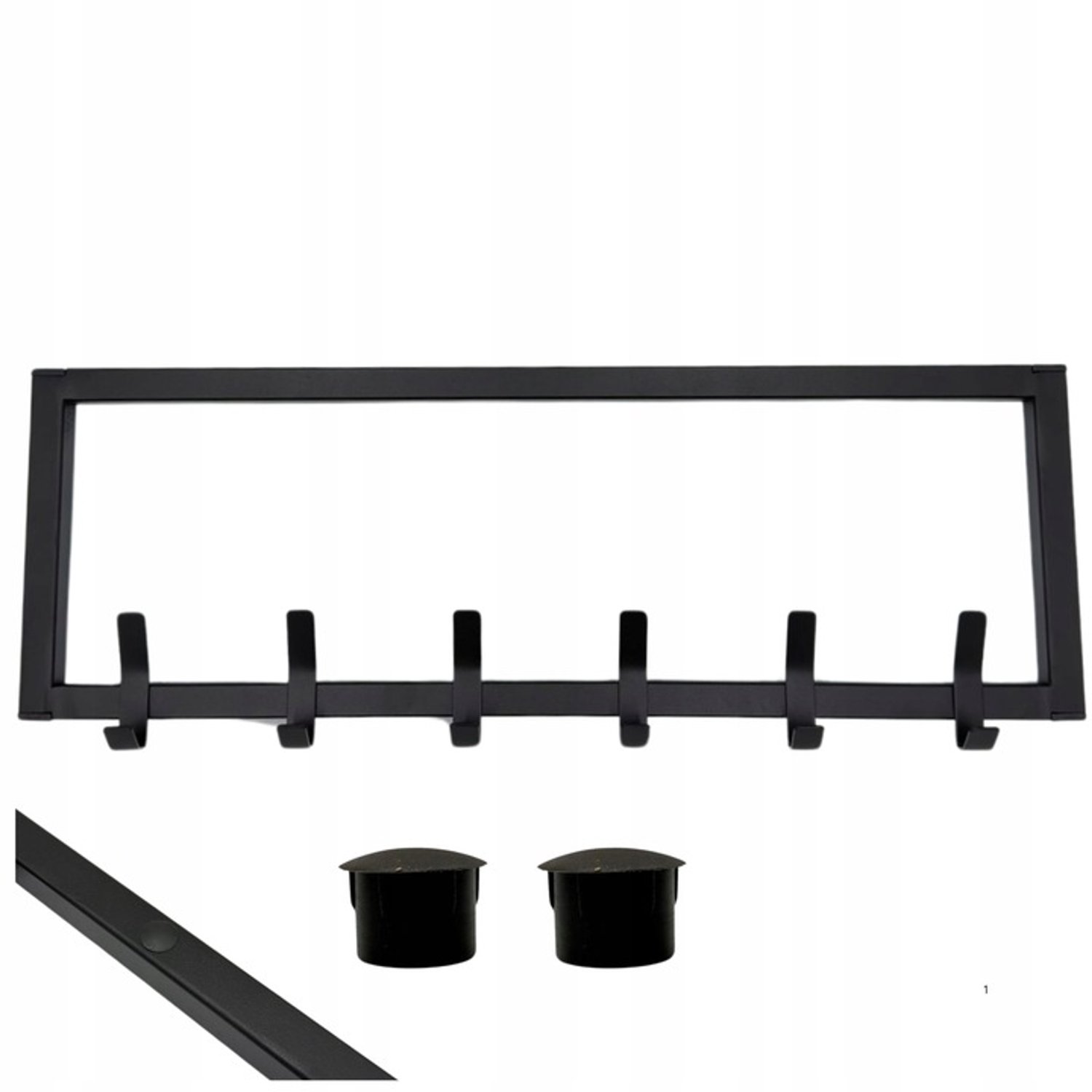 Moderne Wandkapstok 60cm Zwart Mat Loft - Ruim 6 Dubbele Haken