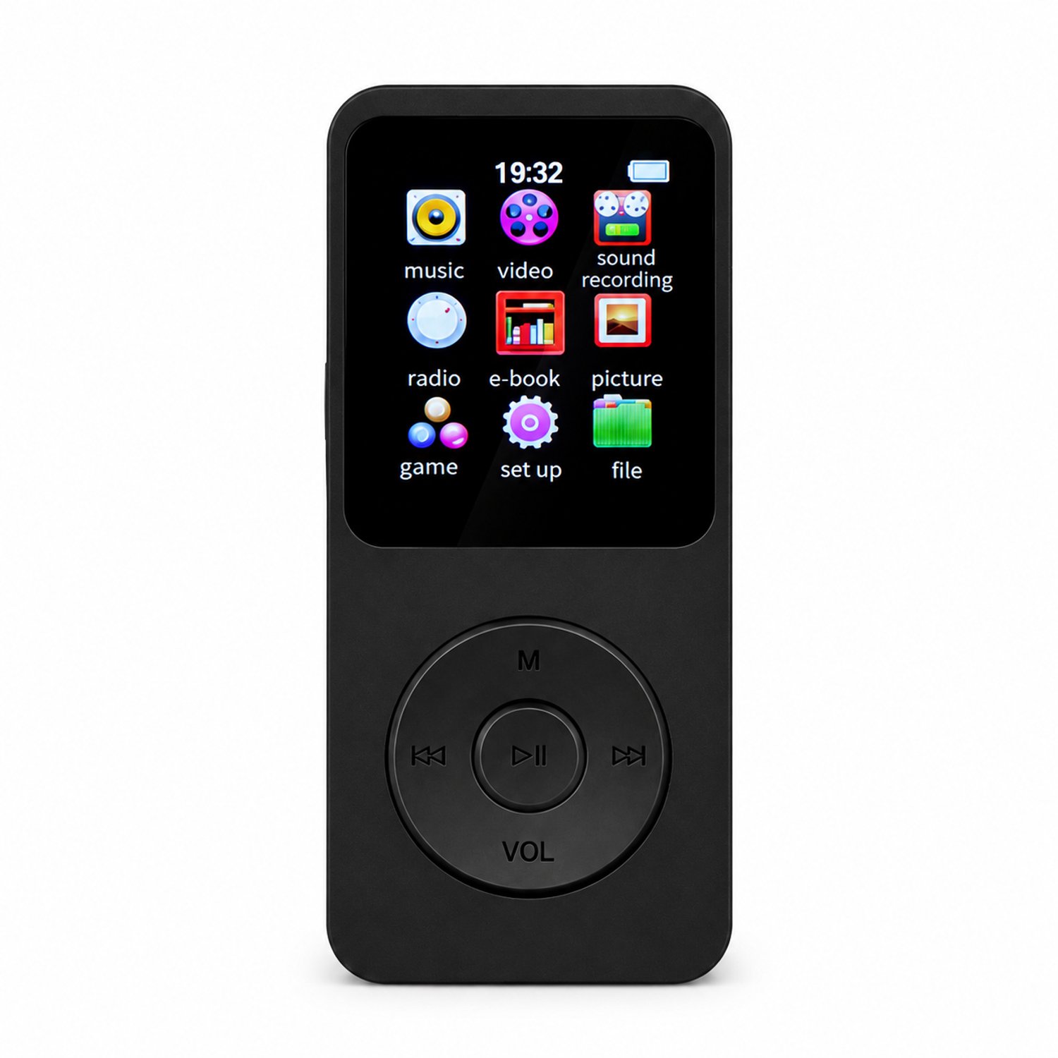 Gloovon® MP3-speler met Ingebouwde Speaker - Muziekspeler 64GB - Inclusief FM Radio - 1.8 Inch LCD-Scherm - Zwart