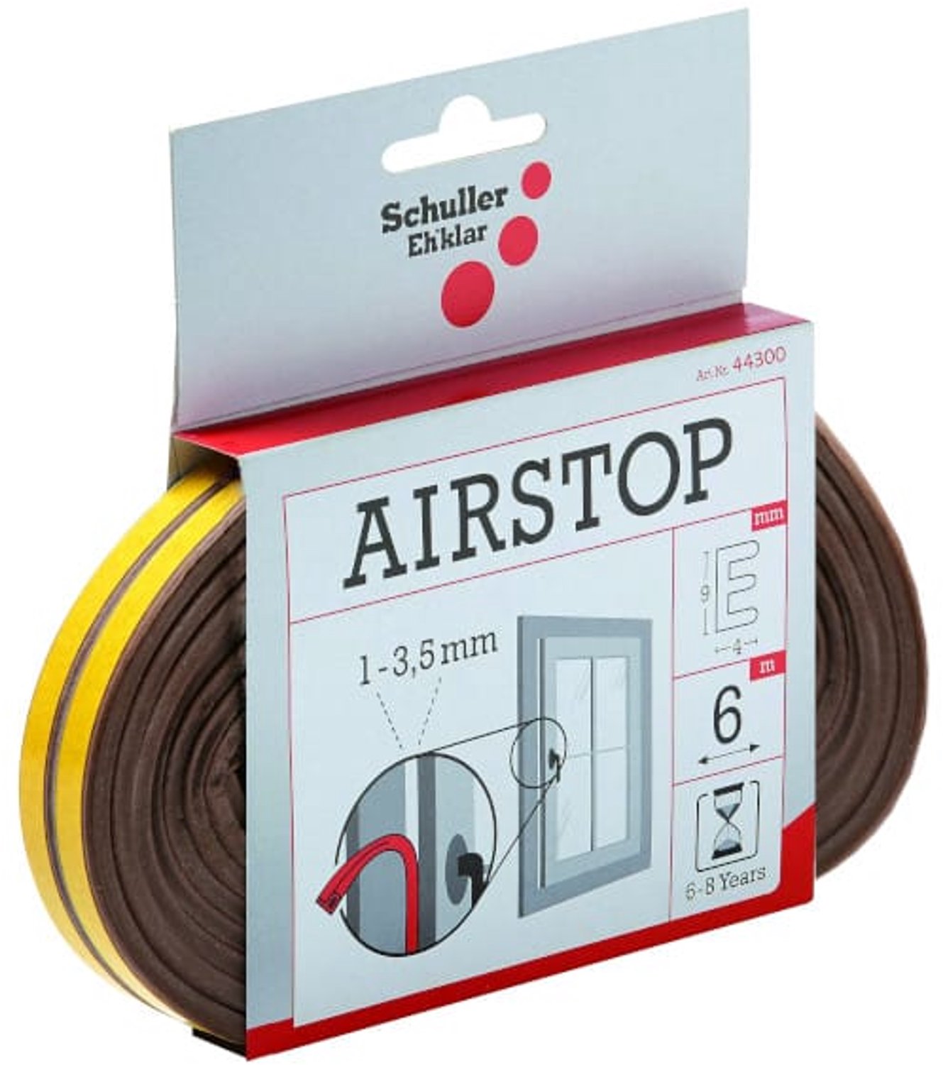 Schuller Tochtstrip E-profiel Bruin Zelfklevend – Airstop – 6 meter – 9 x 4 mm