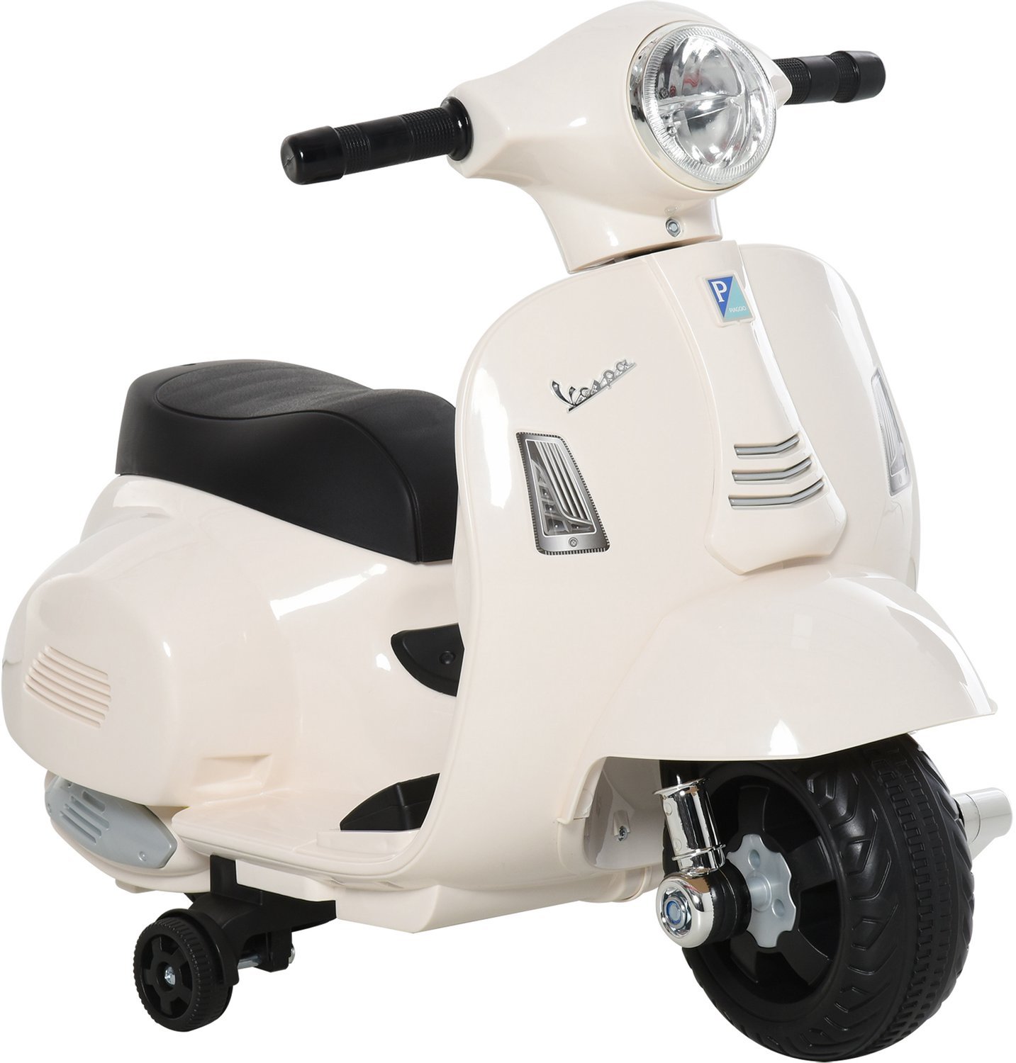 Homona Elektrische kindermotorfiets - Met afneembare steunwielen en licht - 66,5 x 38 x 52 cm - Wit