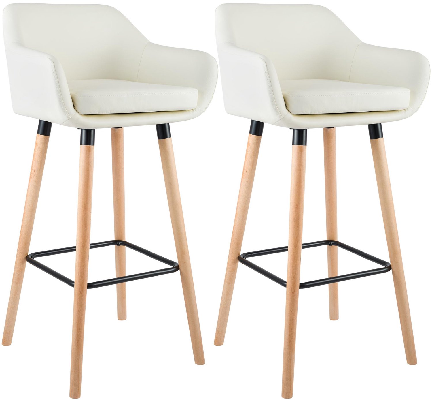 Luxe Comfort Torino 0270 barkrukken (set van 2) - kunstleer - crème creme