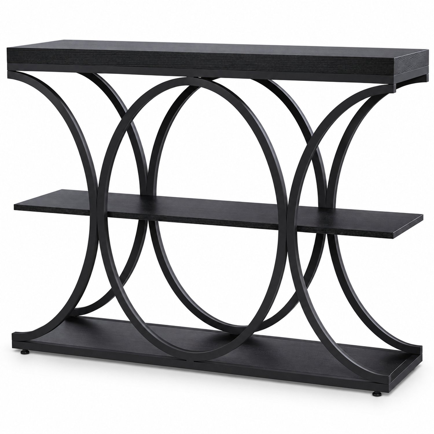 Luxevo Console Tafel – Houten Sidetable met Metalen Frame – Wandtafel voor Hal & Woonkamer - 100x30x80cm zwart