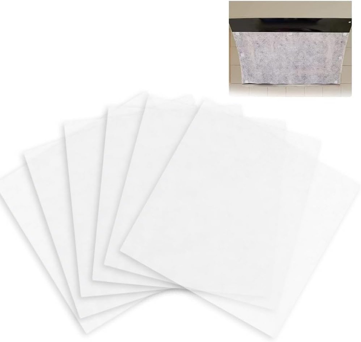24 Filters voor Afzuigkappen, Keukenfilters voor Vet en Stof, Huishoudelijke Apparaten, Wit, 43 x 45 cm, Inclusief Stickers voor Eenvoudige Installatie