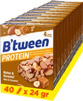 B'tween Protein Noten & Karamel - Tussendoortje - Notenreep - 40 repen x 24 gram