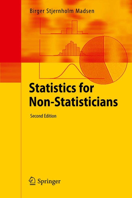 Boek 'Statistics for Non-Statisticians', tweede editie, met grafieken en diagrammen, door Birger Stjernholm Madsen.