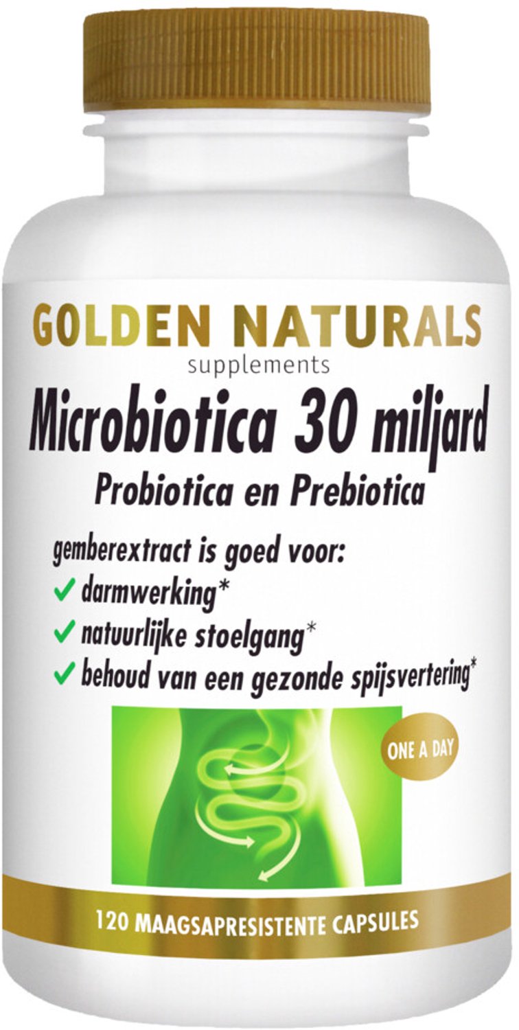 Golden Naturals - Microbiotica 30 Miljard - 2 x 120 vegacapsules - Voordeelverpakking