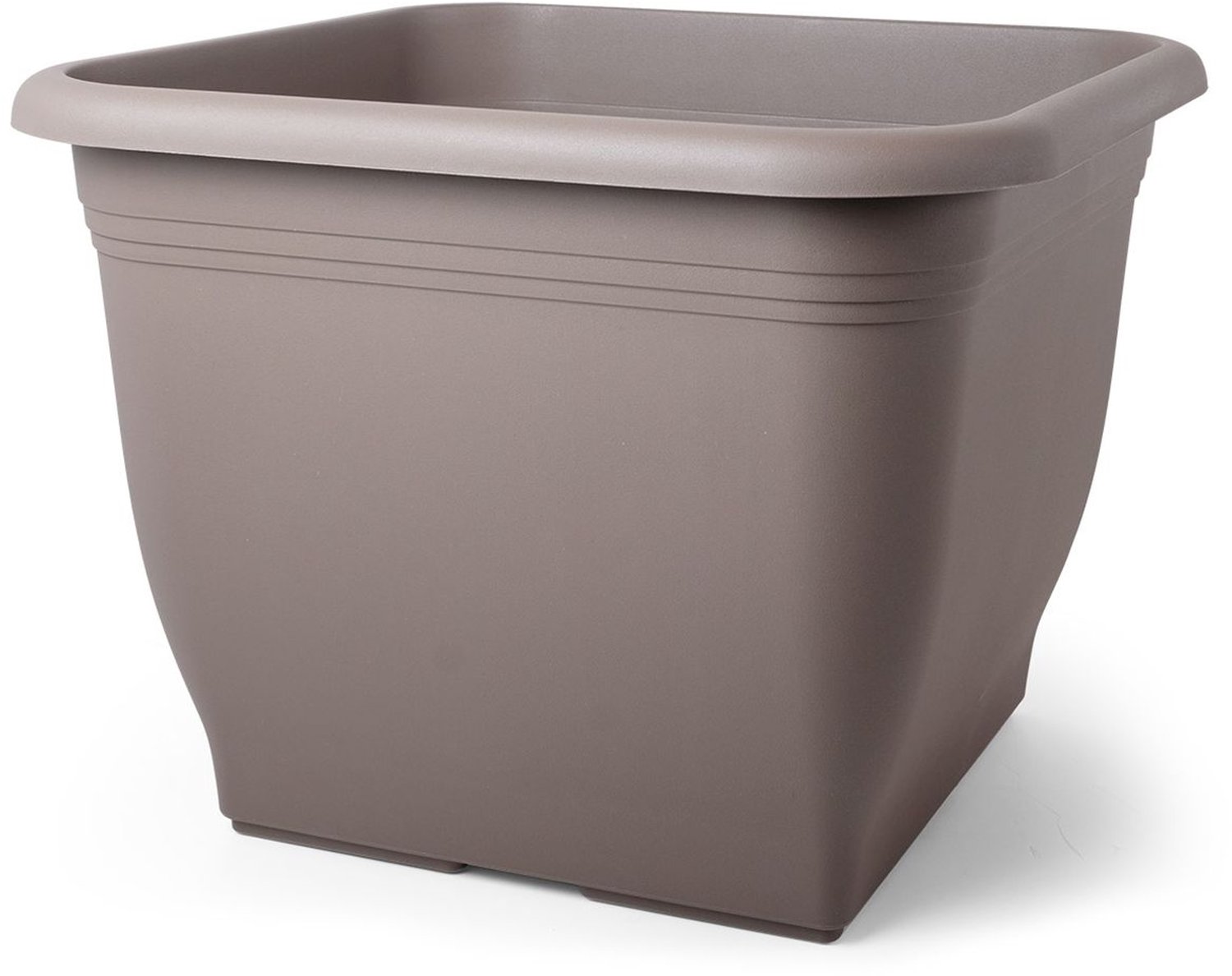 Geda plantenbak vierkant taupe kunststof 58x58cm