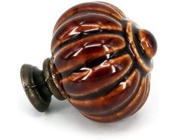 Pompoen keramische handgrepen - keramieken pompoenkasthandvatten en -knoppen - veelkleurig - set van 6(Coffee)