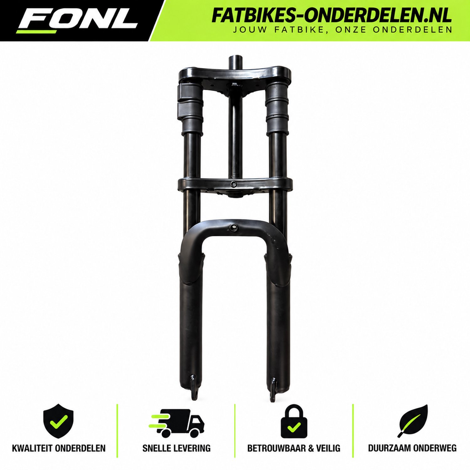 FONL Fatbike Voorvork 20 Inch - Vervangvork voor Ouxi V8, H9 en QMWheel V20 - Voorvork Elektrische Fiets - Zwart