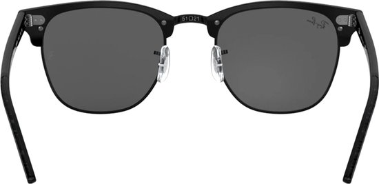 Zonnebril Ray-Ban Clubmaster RB3016-1305B1-51 Wrinkled Black On Black — afbeelding 4