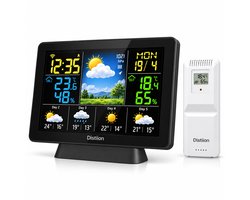 Distiion Smart Pro WiFi Weerstation met Buitensensor en App - Temperatuur Binnen en Buiten, Luchtvochtigheid, UV Index en Weersverwachting