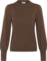 Kaffe KAlizza Round Neck Pullover Buttons Dames Trui - Carafe