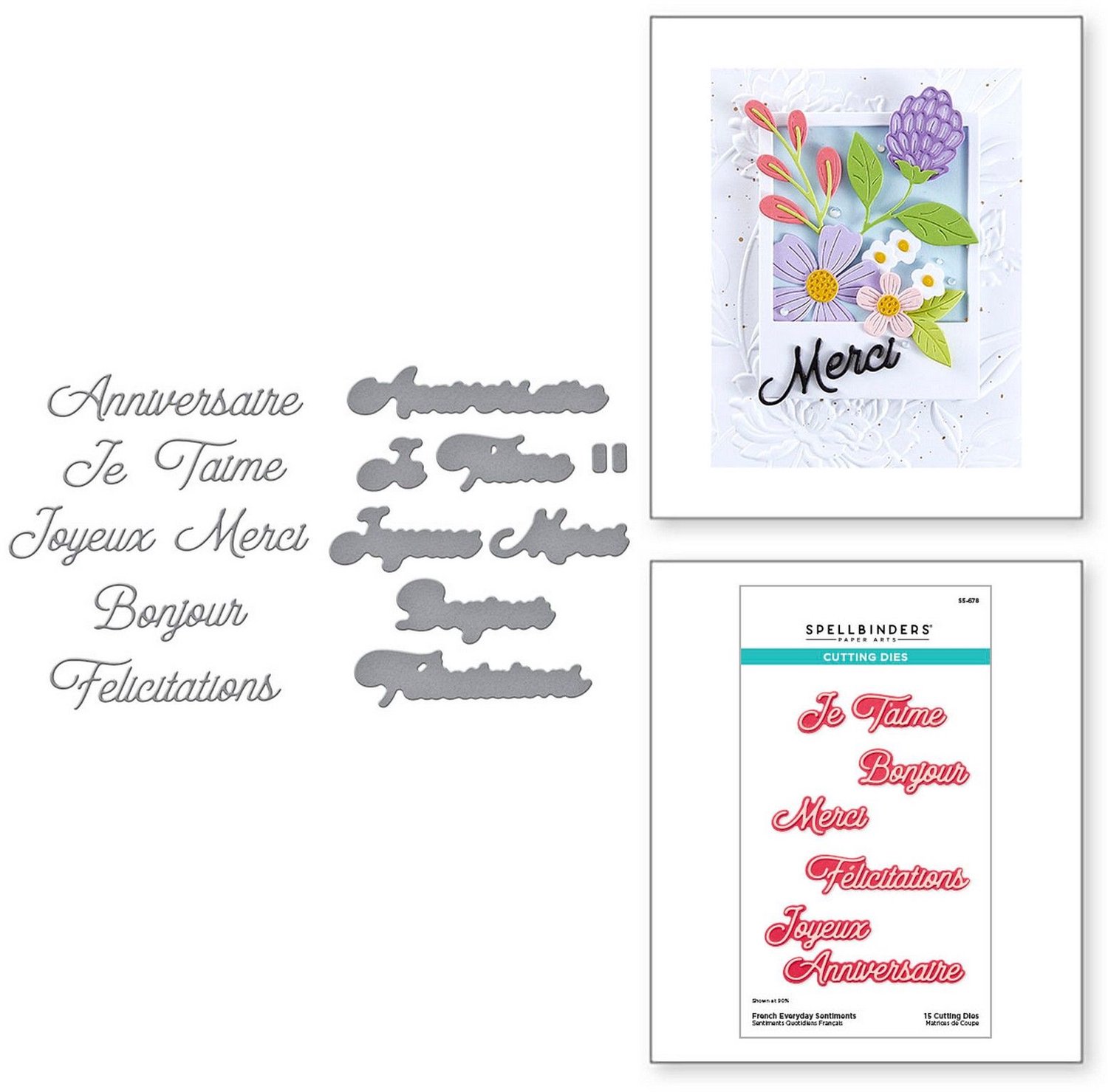 Spellbinders Snijmallen - French Everyday Sentiments - 15 st.