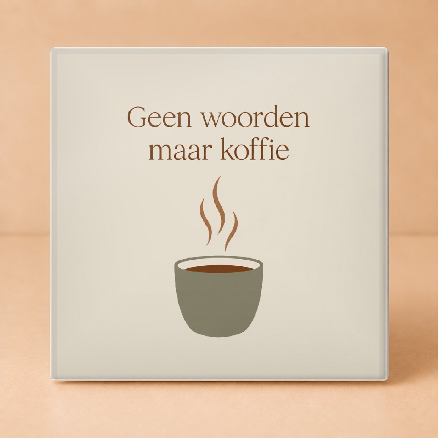 Bedruk King Vrolijke Bezint Eer Ge Begint met Koffie Tegel – Inspirerende Koffietegel voor Koffieliefhebbers en Thuisgebruik - 11 x 11 cm Wit