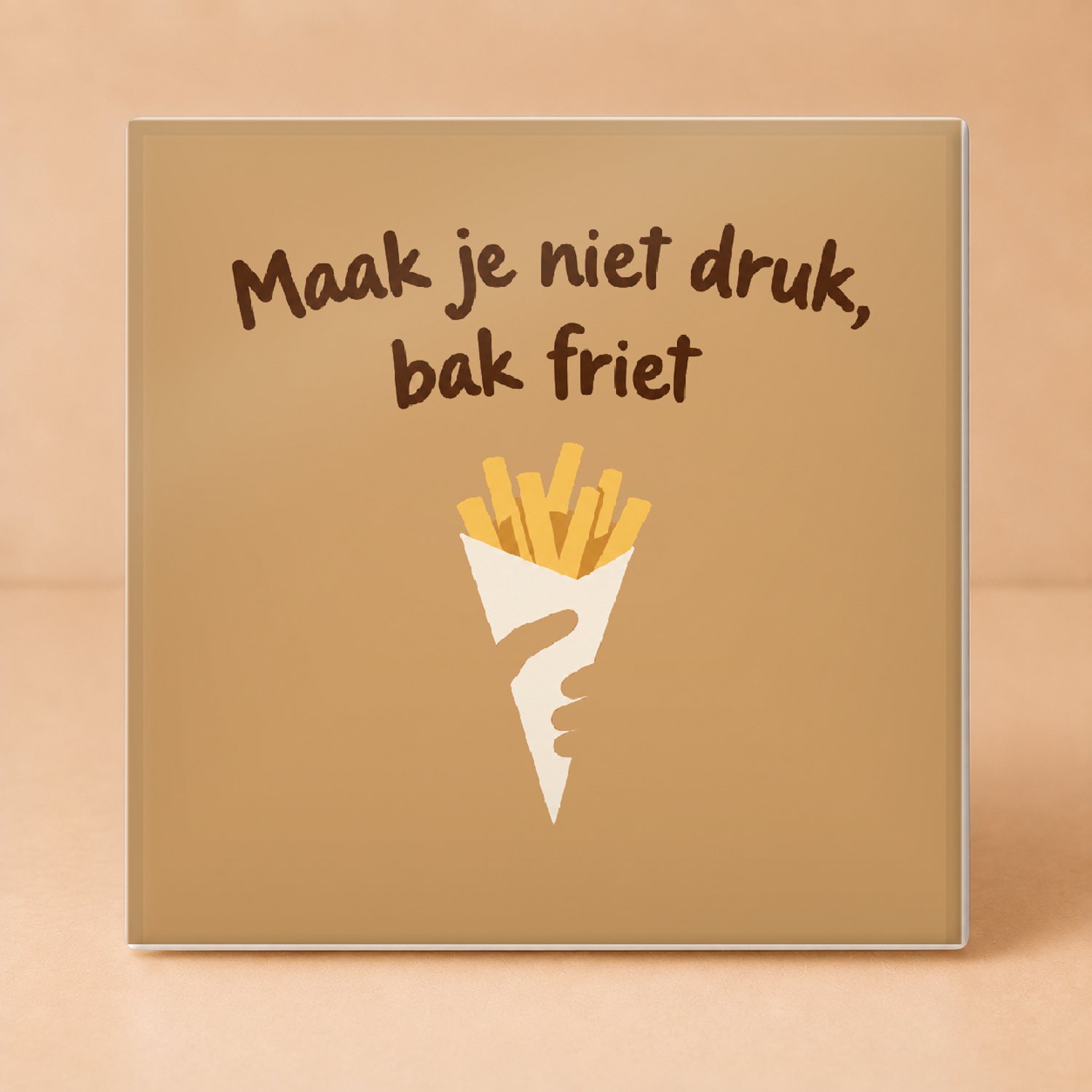 Bedruk King Strakke minimalistische Hakuna Patata Tegel – Stijlvolle wanddecoratie met humor voor moderne interieurs - 11 x 11 cm Wit