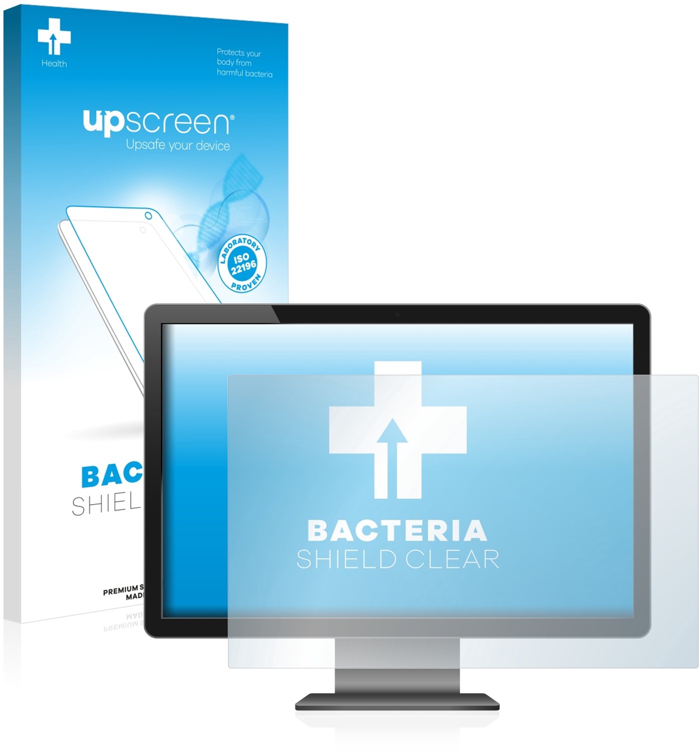 upscreen - Screenprotector voor Standaardmaten met 27 inch-scherm [598 mm x 336 mm, 16:9] - Folie Beschermfolie transparant antibacterieel
