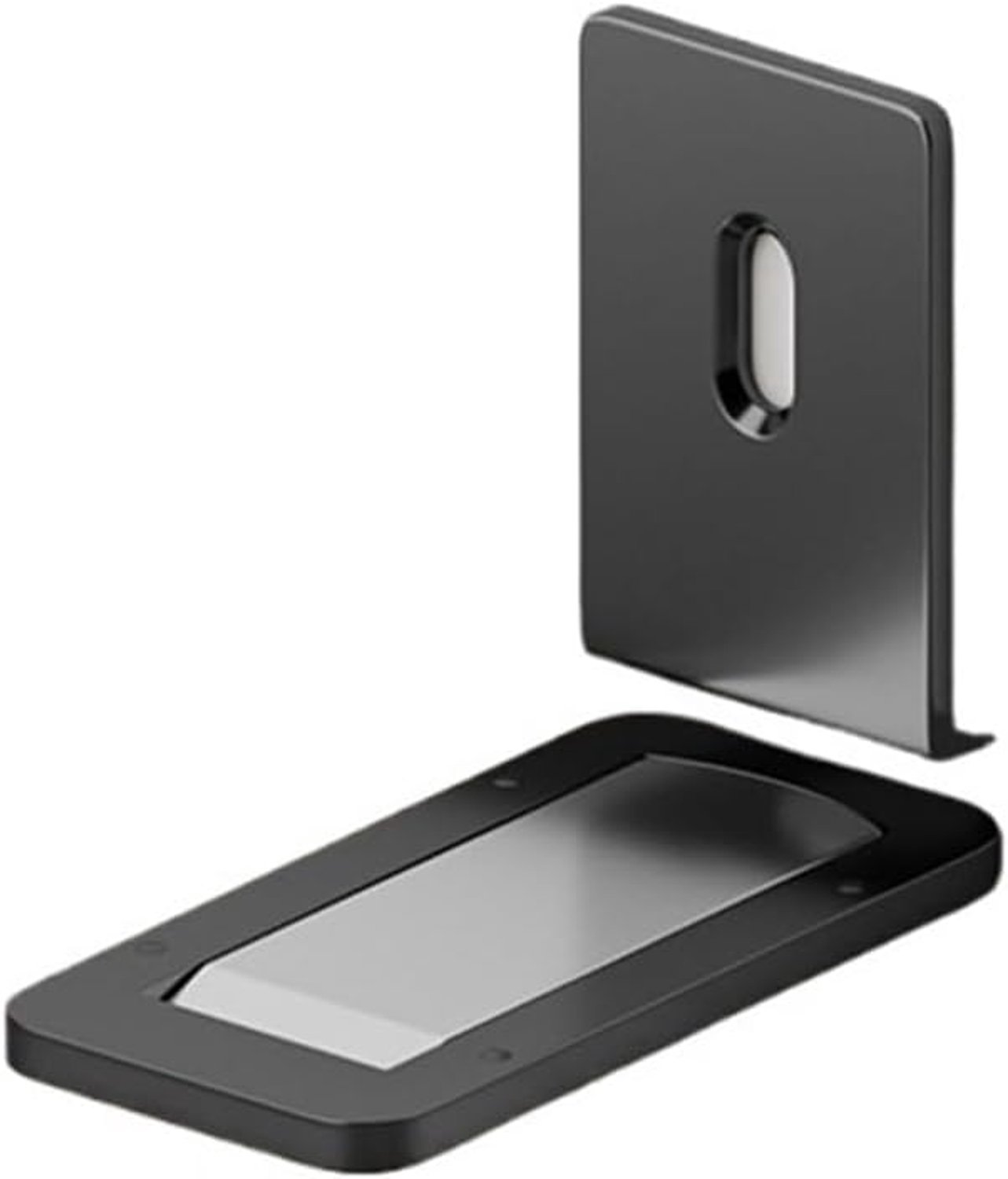 Magneet Deurstopper – Zelfklevend en zonder boren – Antibotsing en tochtblokker – Sterke magneet – Voor aluminium en glazen deuren met ultra smal frame – Vloermodel – Grijs