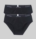 Set van twee zwarte herenslips met een elastische tailleband voorzien van het Sloggi-logo.