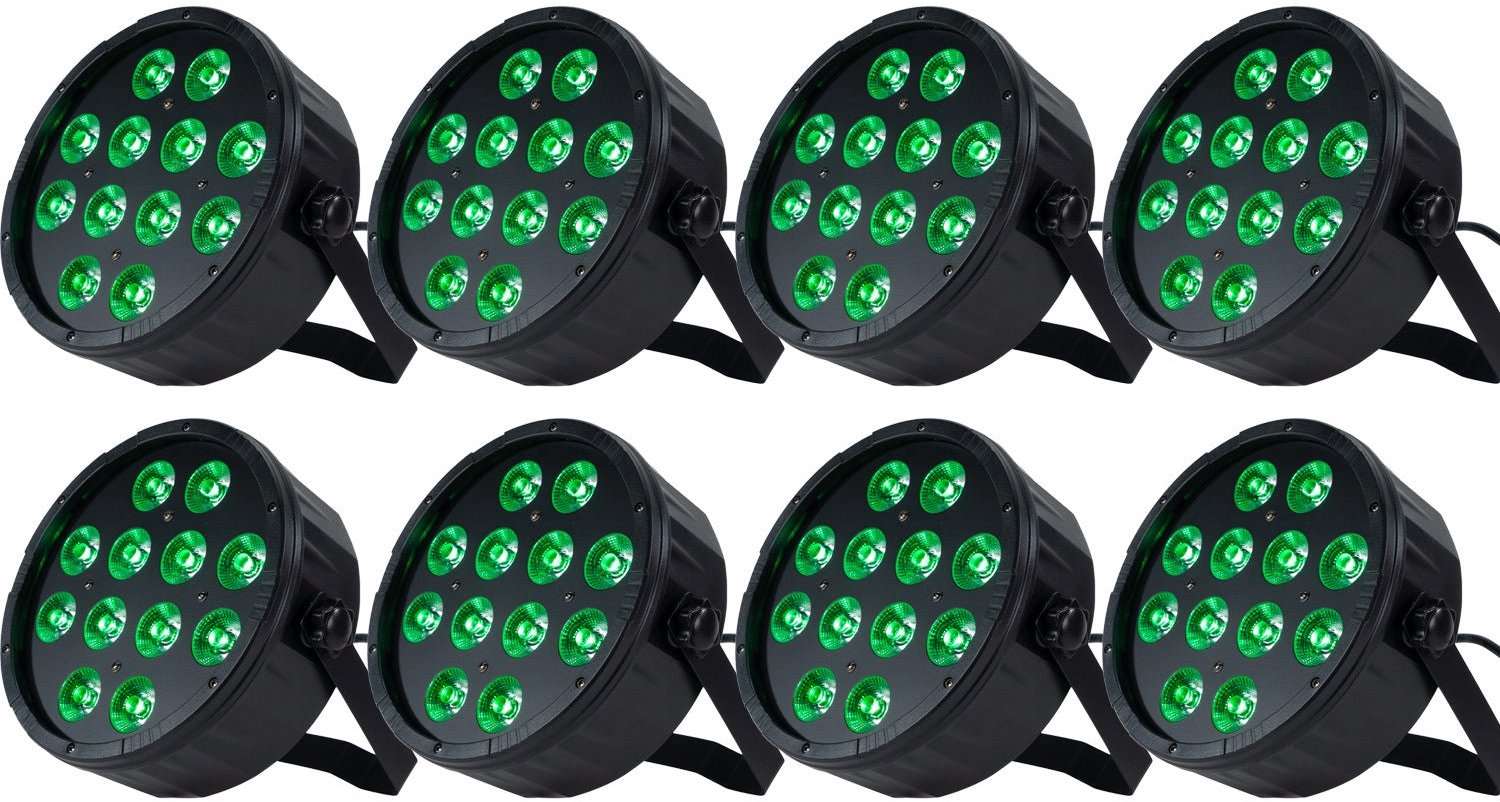 Marconi Polaris 12x12W RGBW Parlampen Set - Podiumverlichting - Sfeerlamp - 8 Stuks - Krachtige LED - Breed Lichtbereik