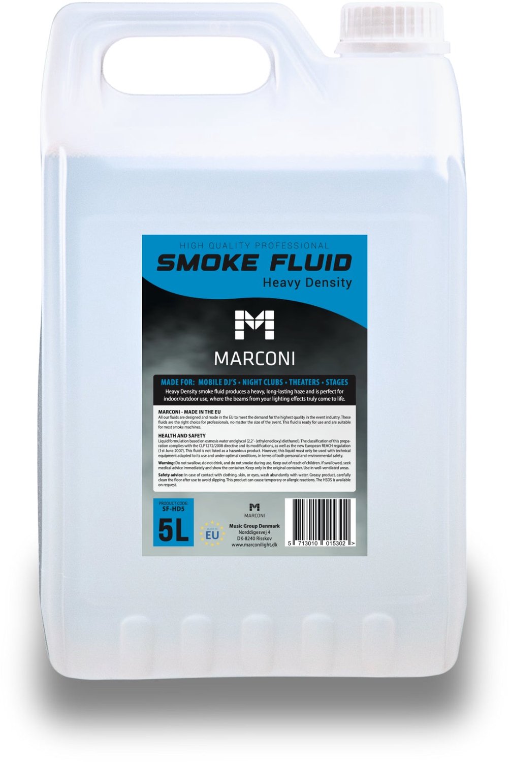 Marconi SF-HD5 - Rookvloeistof - Heavy Density 5 Liter - Dichte Witte Rook - Waterbasis - Lange Hangtijd