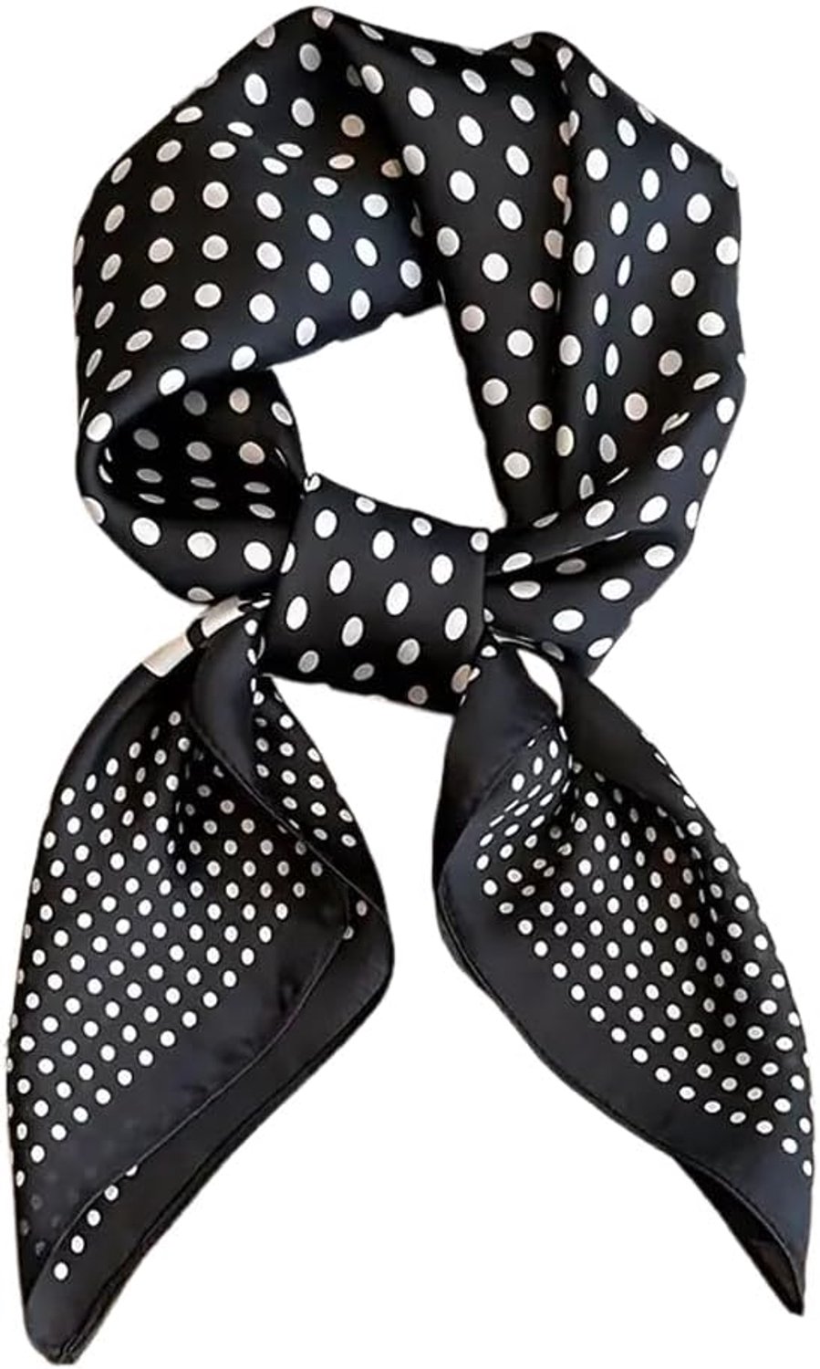 Dames Halsdoek 70 x 70 cm - Zwarte Vierkante Sjaal met Dots - Vintage Zijden Sjaal - Perfect voor elke gelegenheid - ServiceTopper