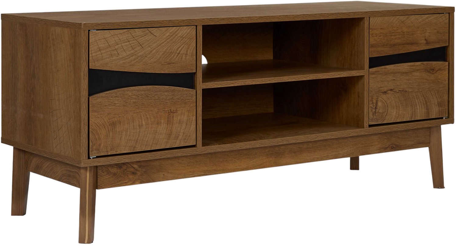 MISOU TV Meubel - Wandkast - Sidetable - 2 Deurtjes - Open en Dichte Vakken - Hout - Bruin - FOREST