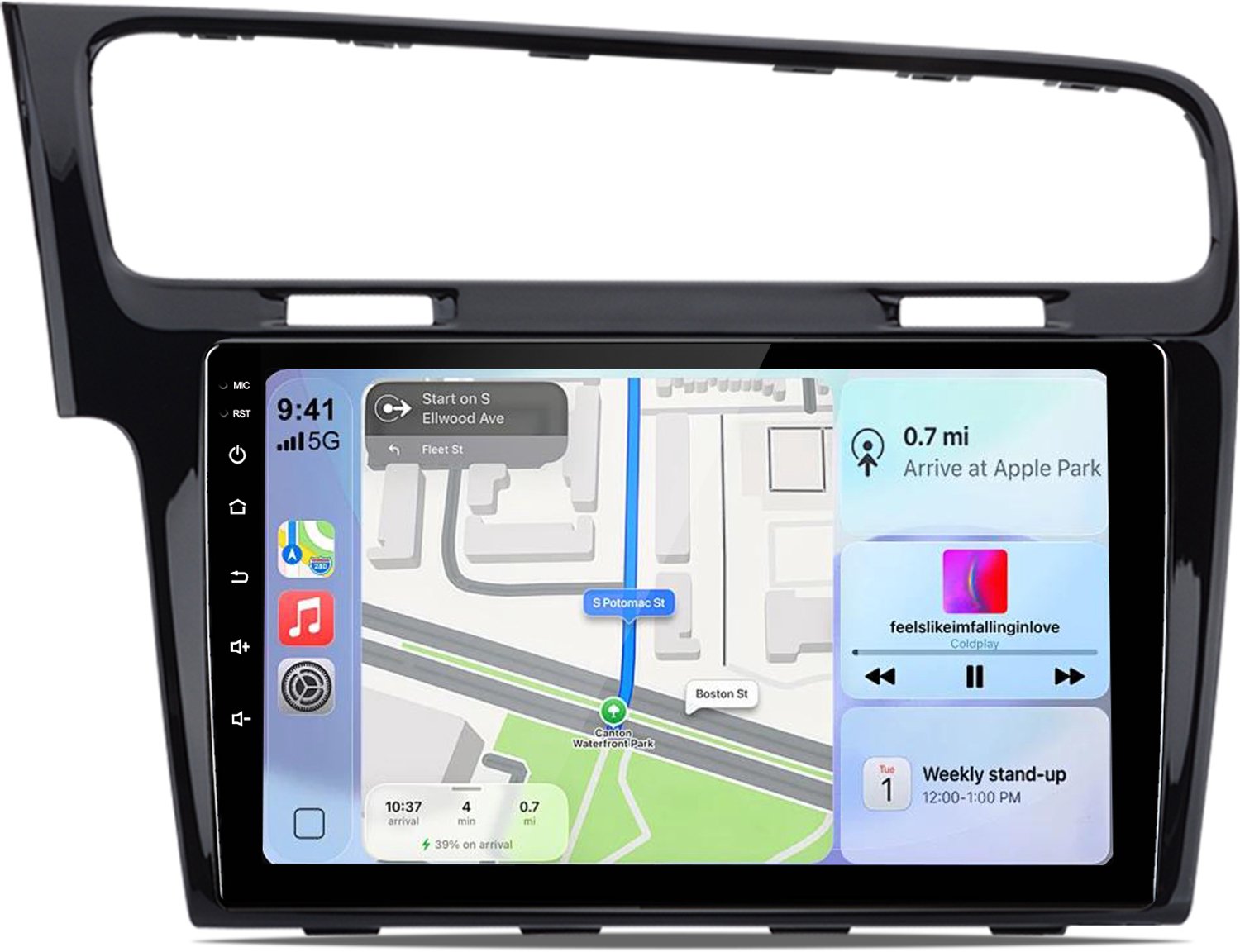 Junsun Android 15 Autoradio Geschikt Voor Volkswagen Golf VII MK7 2013-2020 - 2GB+32GB - Draadloze CarPlay & Andriod Auto, DAB+, GPS-navigatiesysteem - Bluetooth - Stuurwielbediening - WiFi - 10-inch Touchscreen - DSP - FM - USB
