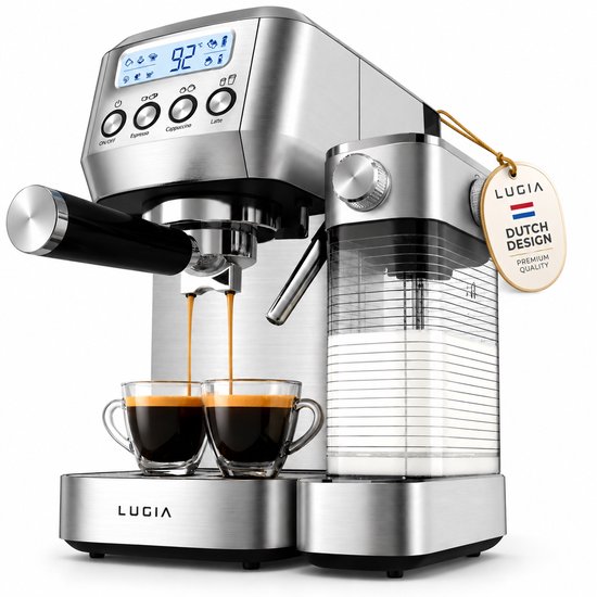 Lugia Pistonmachine Koffiemachine 20 Bar met Melkopschuimer