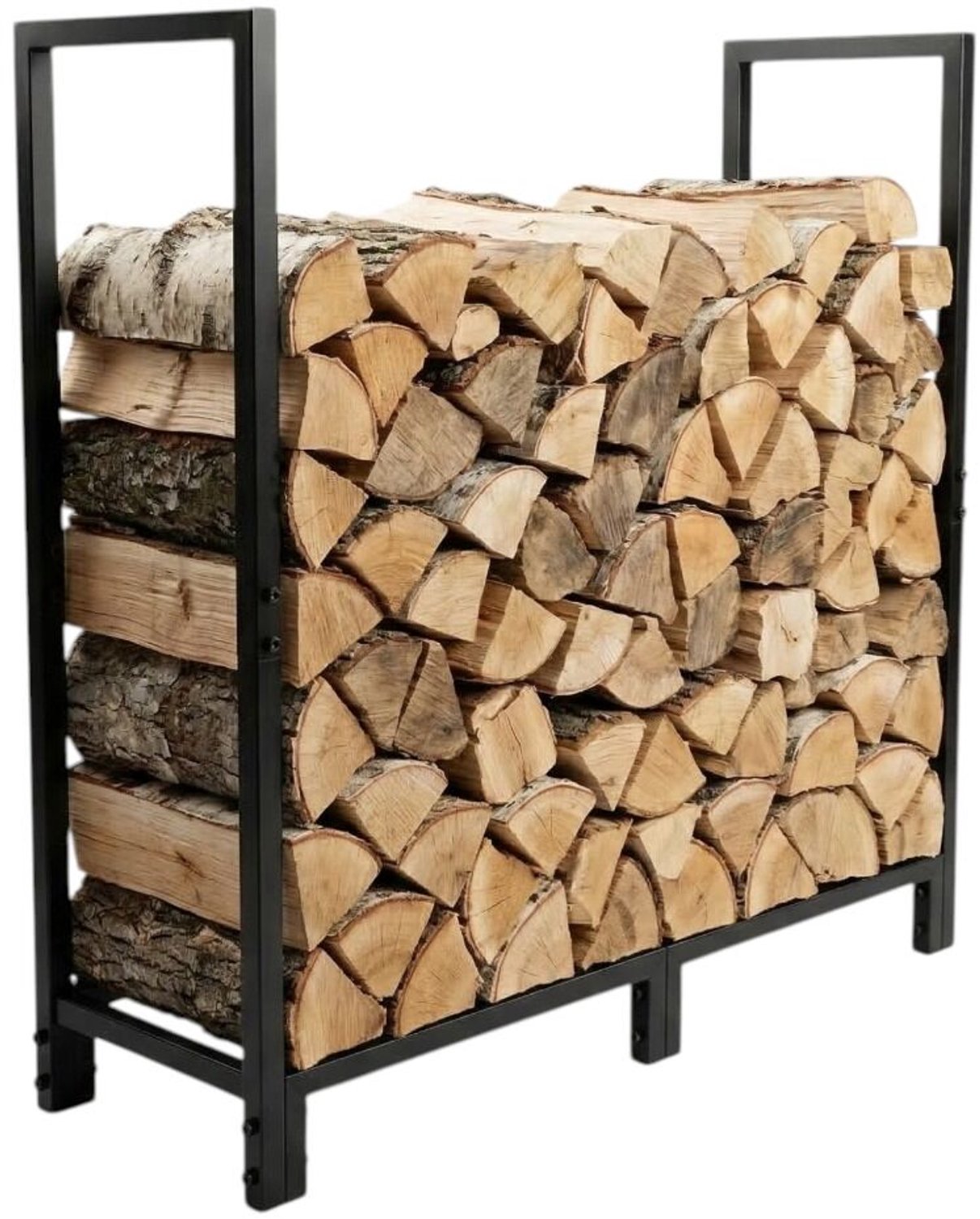 HEAT Trelopp XL Houtopslag - 122 x 35 x 124.5 cm - Carbon staal - Zwart