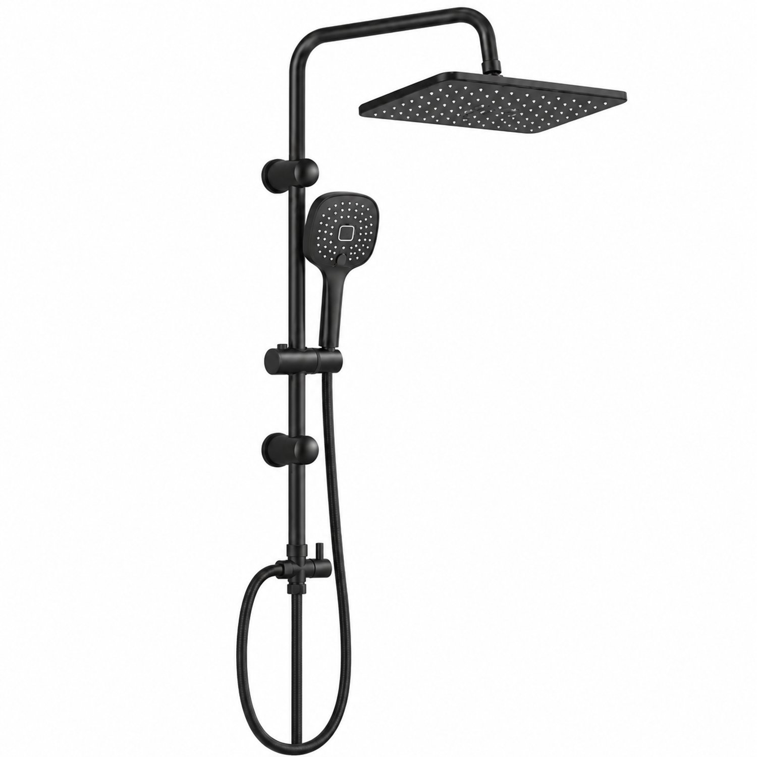 Tremeo Regendoucheset - Zwart - Douchekop met slang - Douchekop Regendouche - Compleet Douchesysteem - Hoofddouche 29 × 19 cm