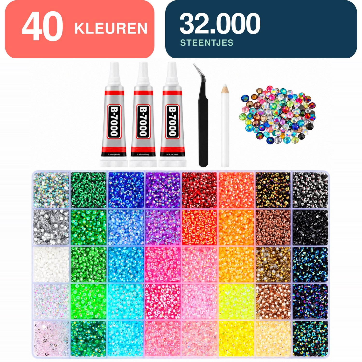 Femur - Bedazzle Kit - Bedazzling Kit - 32000 Strass Steentjes - DIY - Complete Set - Lijm - Applicators - Kerst - Sinterklaas