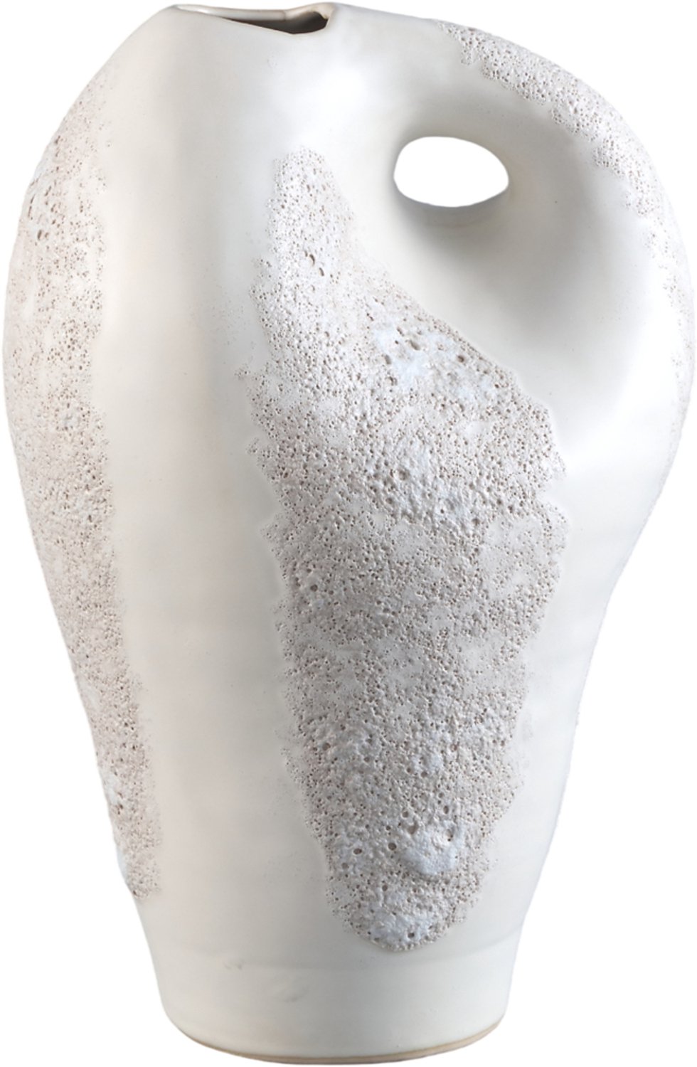 PTMD Dangelo White Ceramic Irregular Vase High Wit