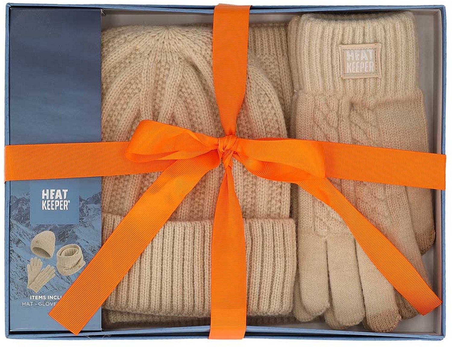 Heatkeeper Dames Giftset - Muts + Nekwarmer + Handschoenen - Beige Melange