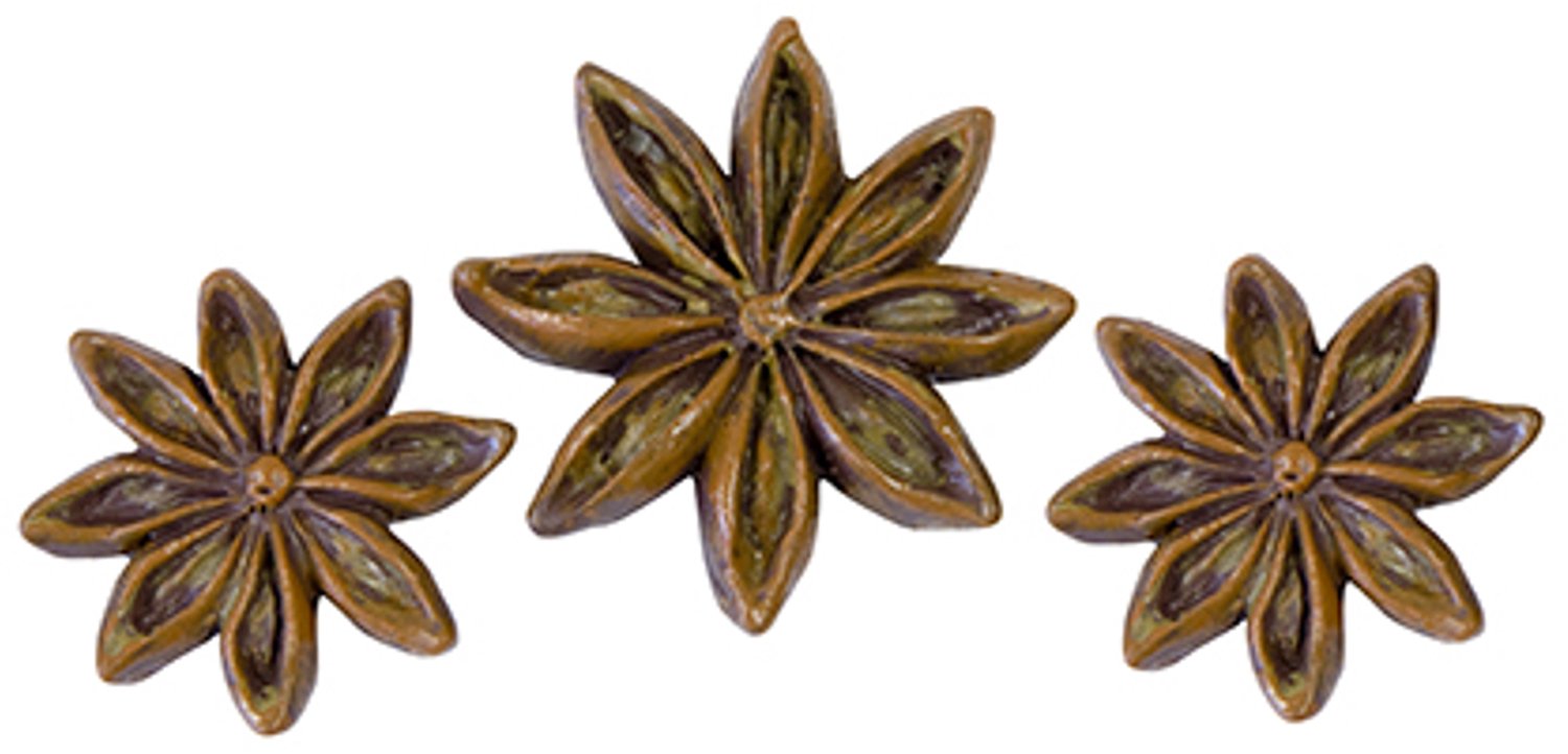 HOBI - 6 stervormige anijs hars decoraties 3 en 2,5 cm voor tafel