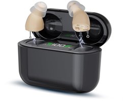 Hoortoestel voor senioren – 6x2,8x5cm – Digitaal hoortoestel – Hoortoestel met ruisonderdrukking – Oplaadbare CIC-geluidsversterker – In-ear – Oplaadcase met digitaal display – Persoonlijk digitaal hoortoestel – OTC-hoortoestel voor senioren